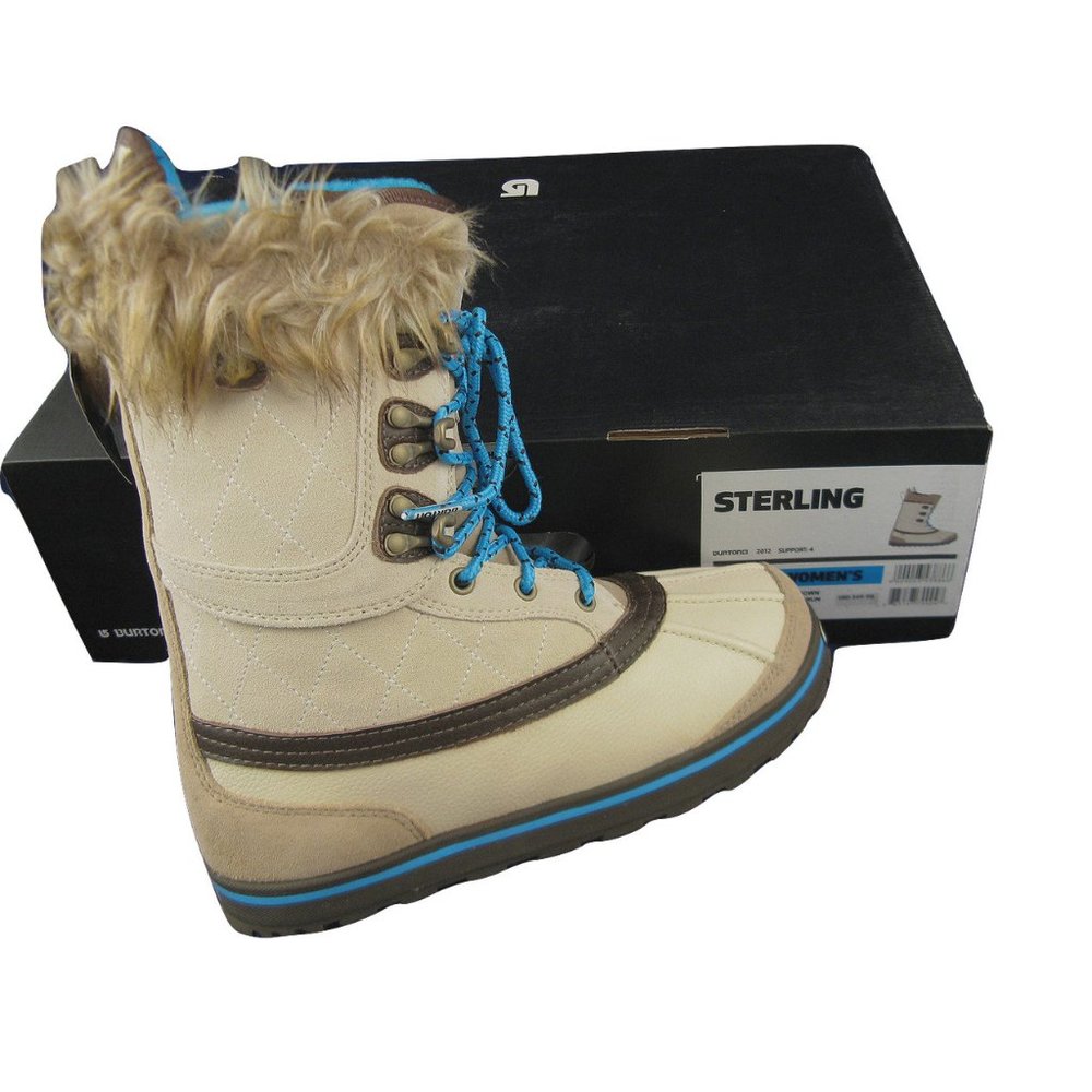 NEW $350 Burton Sterling Womens Snowboard Boots! Siaze 6 Tan With Faux Fur